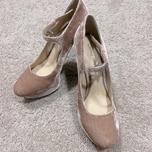 Pink crush velvet heels Gianni bini size 7 1/2 - Picture 1 of 2
